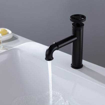 HMR - Ruth Single Hole Faucet Single Handle in Matte Black, Brass