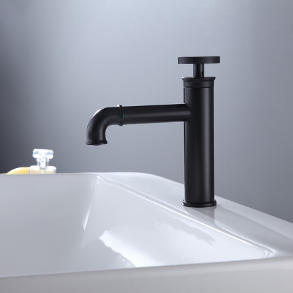 HMR - Ruth Single Hole Faucet Single Handle in Matte Black, Brass