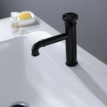 HMR - Ruth Single Hole Faucet Single Handle in Matte Black, Brass
