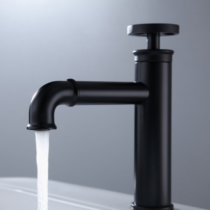 HMR - Ruth Single Hole Faucet Single Handle in Matte Black, Brass