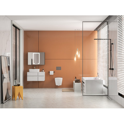 HMR - Shower Fixture with Rain Shower Head and Hand Shower in Black