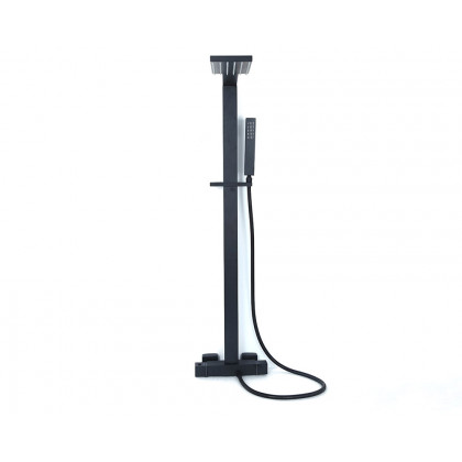 HMR - Shower Fixture with Rain Shower Head and Hand Shower in Black