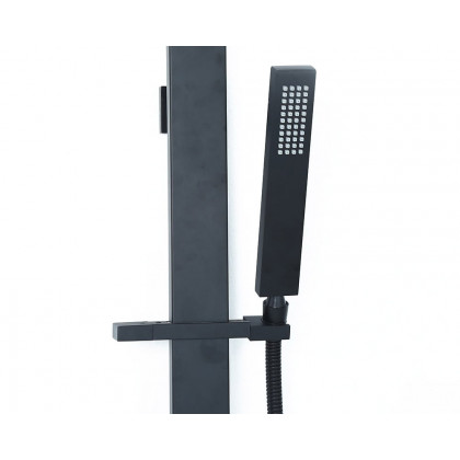 HMR - Shower Fixture with Rain Shower Head and Hand Shower in Black