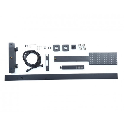 HMR - Shower Fixture with Rain Shower Head and Hand Shower in Black