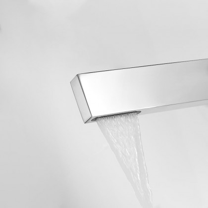 HMR Waterfall Single Handle Bathroom Sink Faucet with Escutcheon - Chrome