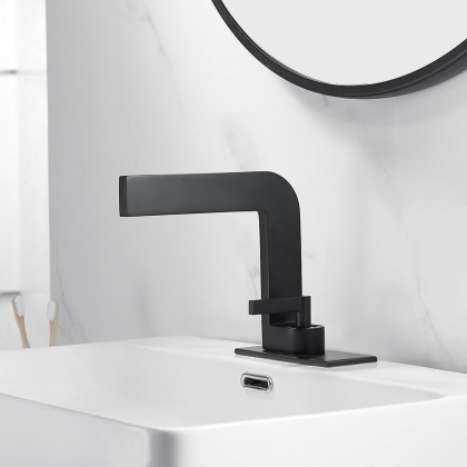HMR - Waterfall Single Handle Bathroom Sink Faucet with Escutcheon