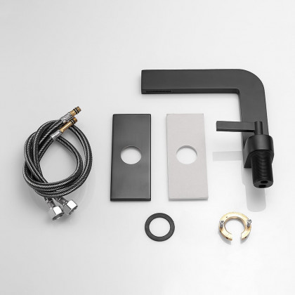HMR - Waterfall Single Handle Bathroom Sink Faucet with Escutcheon
