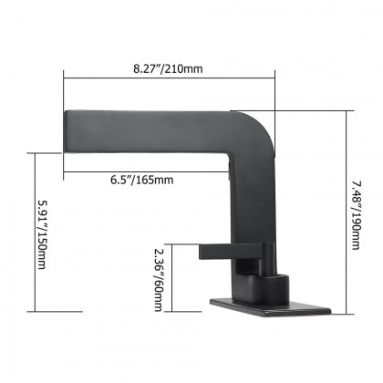 HMR - Waterfall Single Handle Bathroom Sink Faucet with Escutcheon