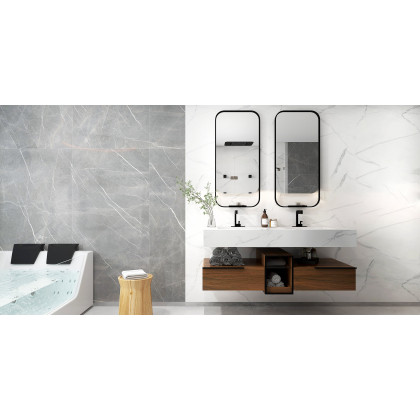 HMR Waterfall Single Handle Bathroom Sink Faucet with Escutcheon - Matte Black