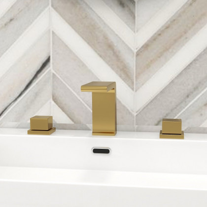 HMR - Rosa Waterfall Sink Faucet in Brass, Gold