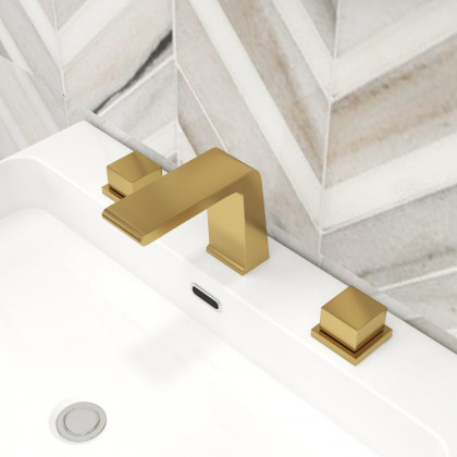 HMR - Rosa Waterfall Sink Faucet in Brass, Gold