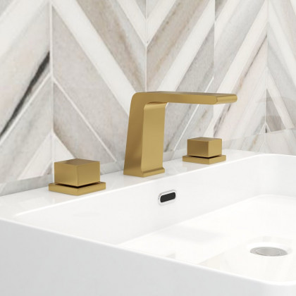 HMR - Rosa Waterfall Sink Faucet in Brass, Gold