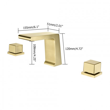 HMR - Rosa Waterfall Sink Faucet in Brass, Gold