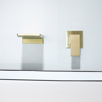 HMR - Waterfall Wall Mounted Sink Faucet Single Handle in Brushed Gold
