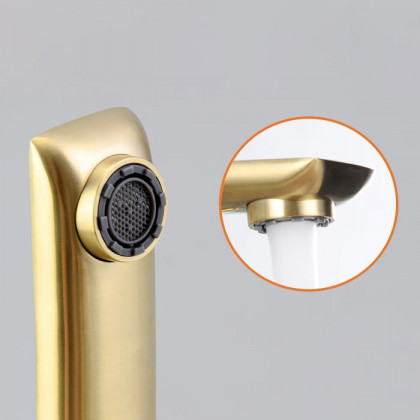 HMR - Brushed Deck-Mount Roman Bathtub Filler Faucet in Gold, Brass