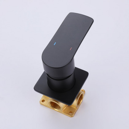 HMR - Single Handle Wall Mount Bathroom Sink Faucet Solid Brass in Black