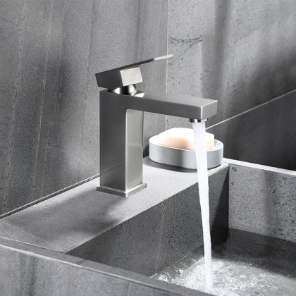HMR - Vland Deck Mounted Handle Sink Faucet in Nickel Brass