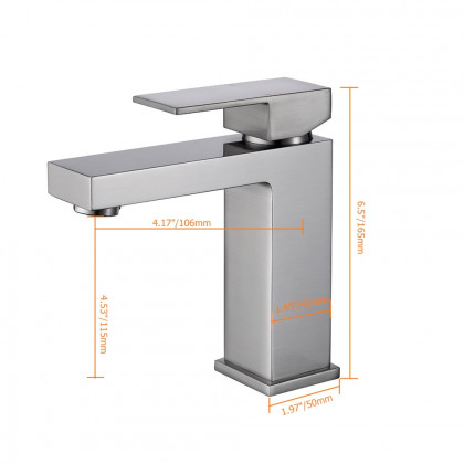HMR - Vland Deck Mounted Handle Sink Faucet in Nickel Brass