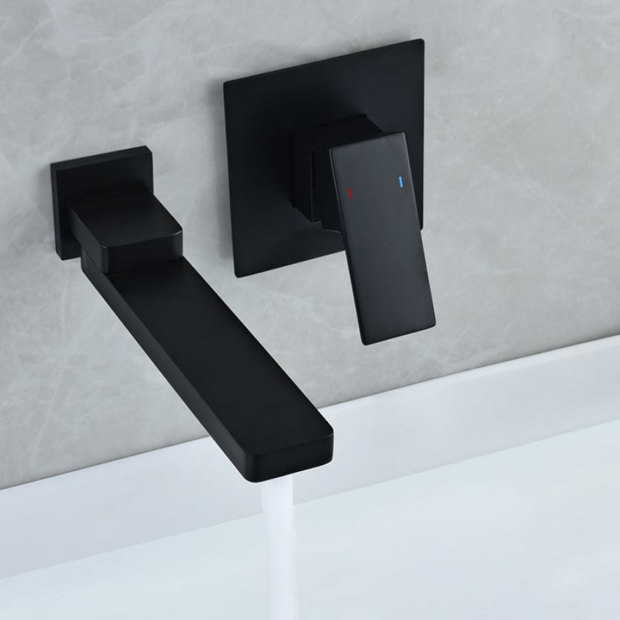 HMR - Wall Mount Sink Faucet in Black