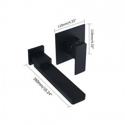 HMR - Wall Mount Sink Faucet in Black