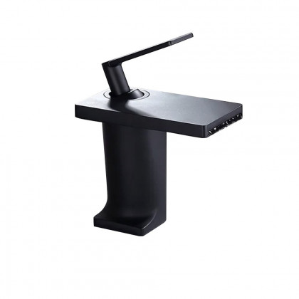 HMR - Single Handle Bathroom Faucet Solid Brass in Matte Black