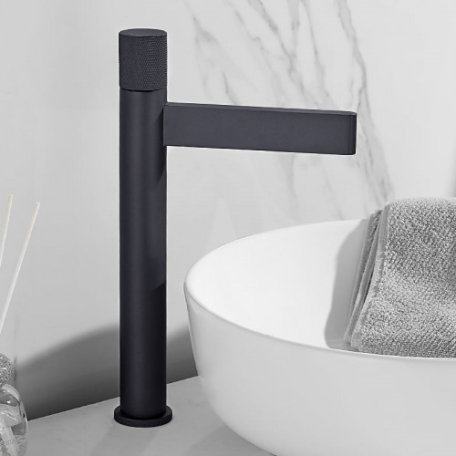 HMR - Single Handle Bathroom Vessel Sink Faucet Solid Brass in Black