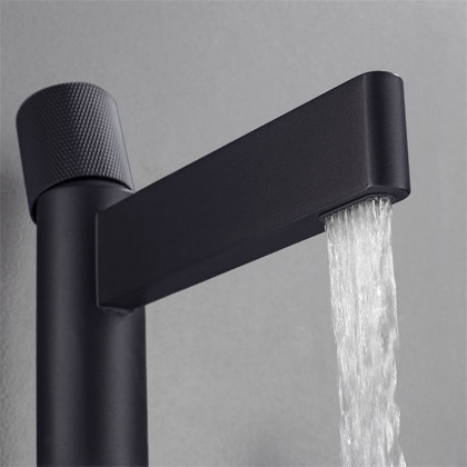 HMR - Single Handle Bathroom Vessel Sink Faucet Solid Brass in Black