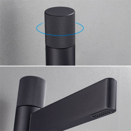 HMR - Single Handle Bathroom Vessel Sink Faucet Solid Brass in Black