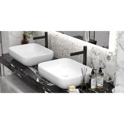 HMR - Single Handle Bathroom Vessel Sink Faucet Solid Brass in Black