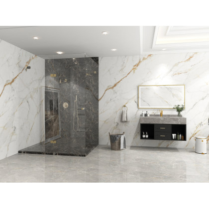 HMR - 10" Wall Mounted Rain Shower System with Handheld Shower Solid Brass in Brushed Gold