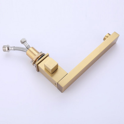 HMR - Deck Mounted Faucet with Swirling Spout in Brushed Gold