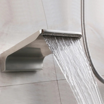 HMR Wall Mount Rainshower Hand Shower & Tub Spout Shower System - Brushed Nickel