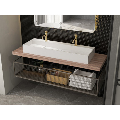 HMR - Single Hole Bathroom Sink Faucet Single Handle Solid Brass in Gold