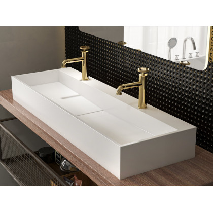 HMR - Single Hole Bathroom Sink Faucet Single Handle Solid Brass in Gold