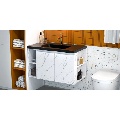 HMR - Single Hole Bathroom Sink Faucet Single Handle Solid Brass in Gold