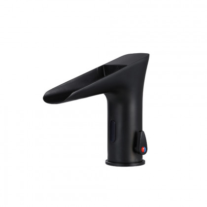 HMR - Single Hole Touchless Electronic Bathroom Sink Faucet in Matte Black