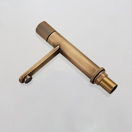 HMR - Single Hole Bathroom Sink Faucet Solid Brass in Antique Brass