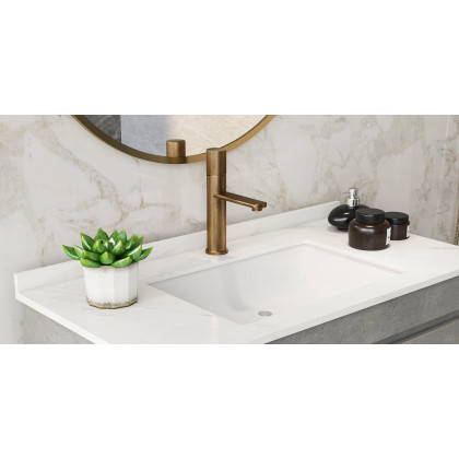 HMR - Single Hole Bathroom Sink Faucet Solid Brass in Antique Brass