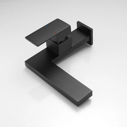 HMR - Single Handle Waterfall Sink Faucet One Hole in Matte Black, Brass