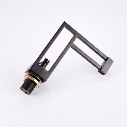 HMR - Geometric Bathroom Sink Faucet Solid Brass Architectural Design in Black
