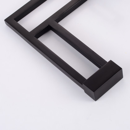 HMR - Geometric Bathroom Sink Faucet Solid Brass Architectural Design in Black