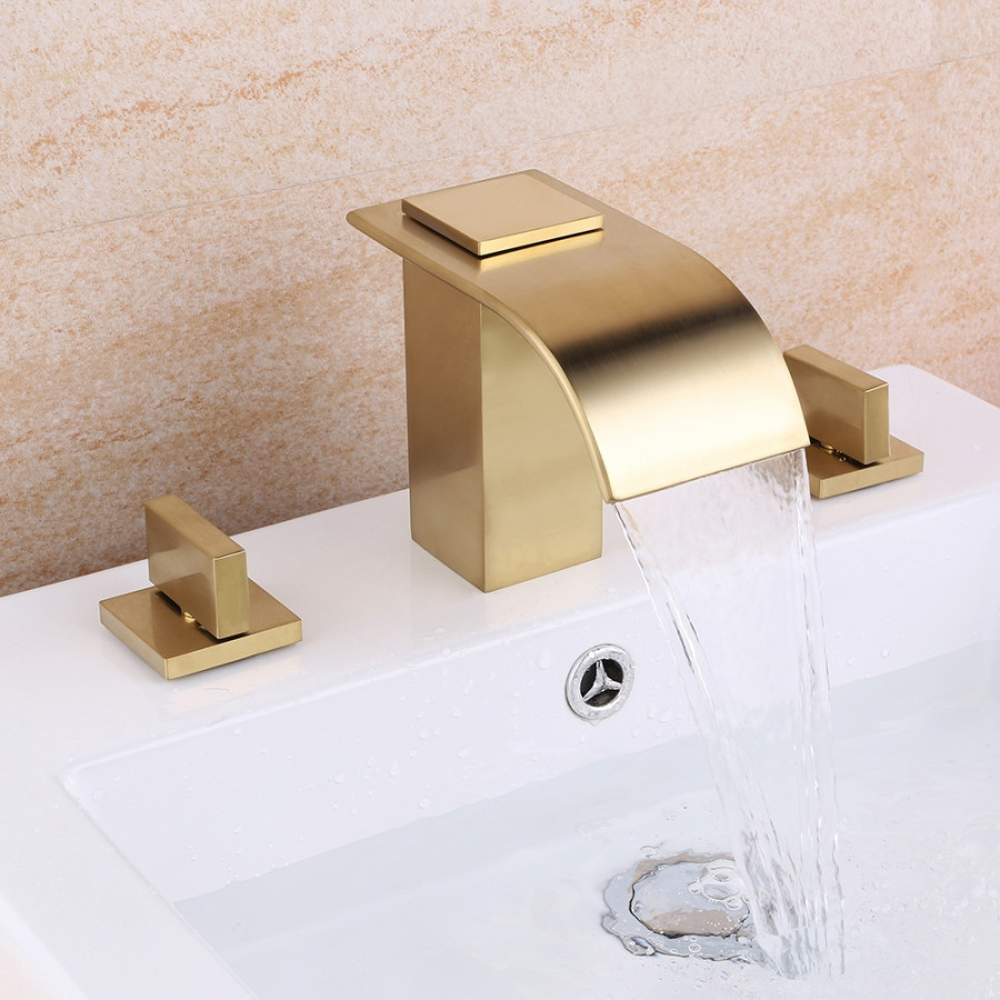 HMR - Double Handle Sink Faucet Solid Brass in Milly