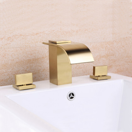 HMR - Double Handle Sink Faucet Solid Brass in Milly