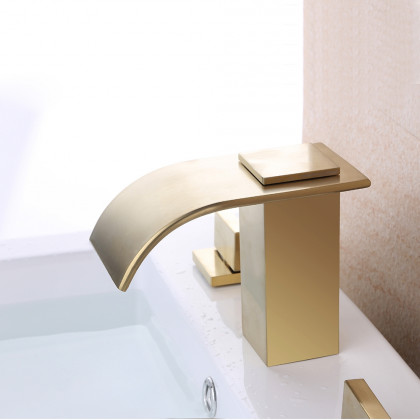 HMR - Double Handle Sink Faucet Solid Brass in Milly