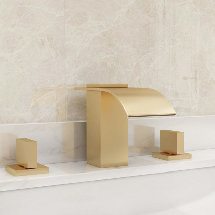 HMR - Double Handle Sink Faucet Solid Brass in Milly