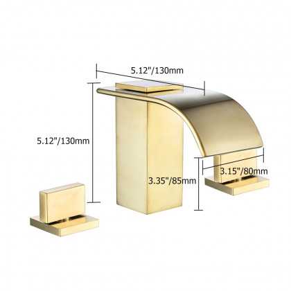HMR - Double Handle Sink Faucet Solid Brass in Milly