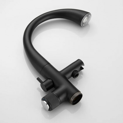 HMR - LED Freestanding Tub Faucet with High-Arc Filler Spout in Brass