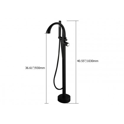 HMR - LED Freestanding Tub Faucet with High-Arc Filler Spout in Brass