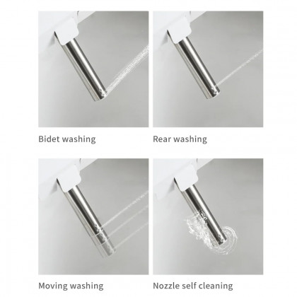 HMR - Modern Smart One-Piece Toilet and Bidet Foot Induction and Automatic Flushing in White