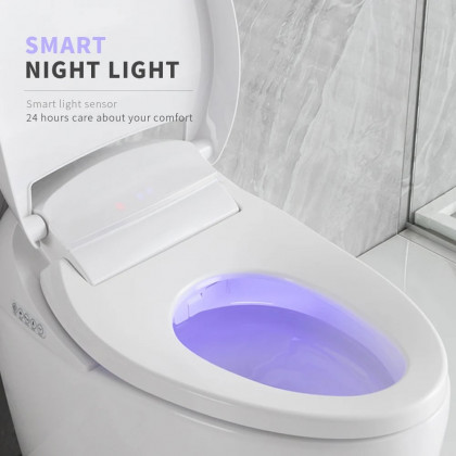 HMR - Modern Smart One-Piece Toilet and Bidet Foot Induction and Automatic Flushing in White